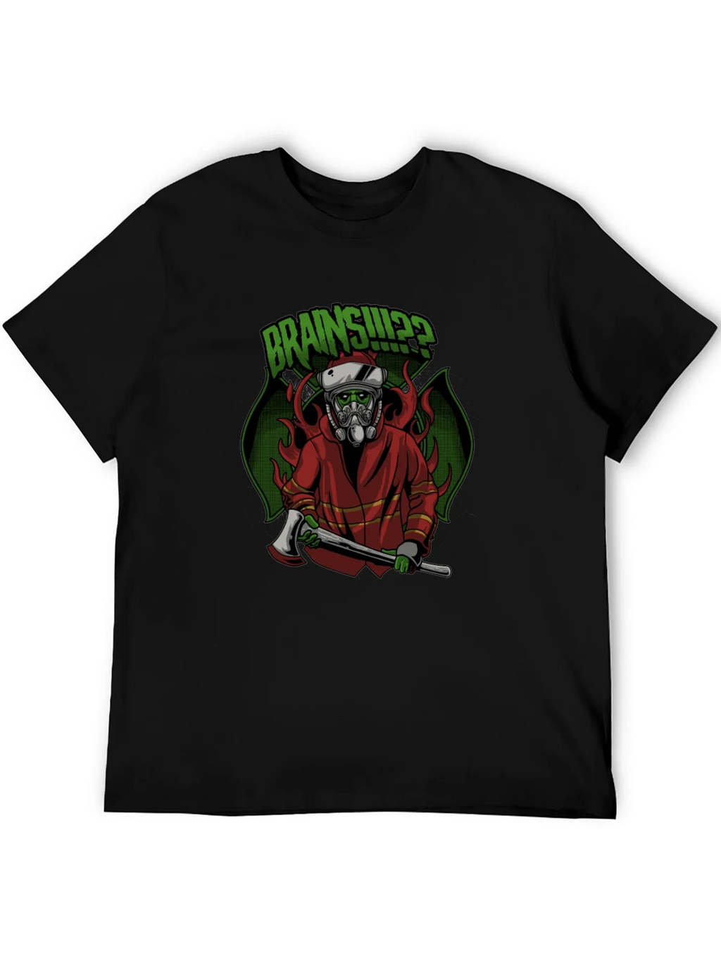 Zombie Firefighter T-Shirt: Brains!? product image 5