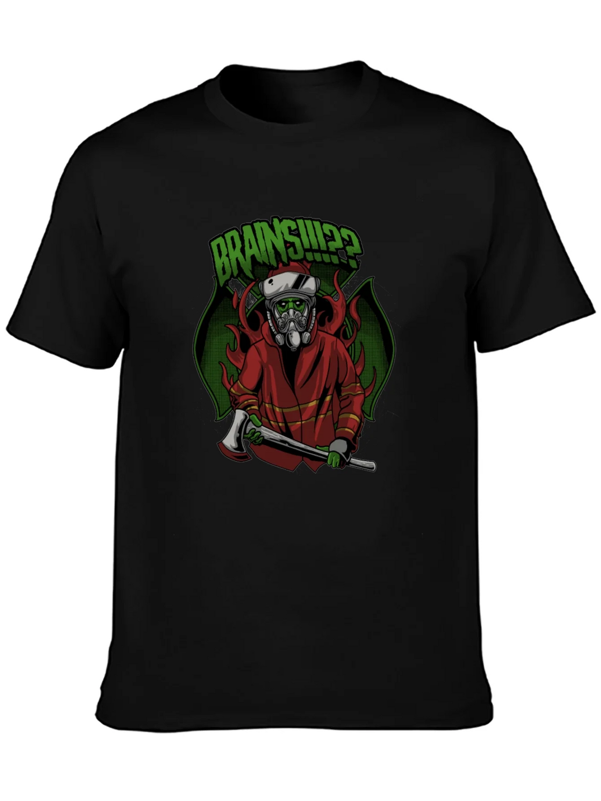 Zombie Firefighter T-Shirt: Brains!? product image 3