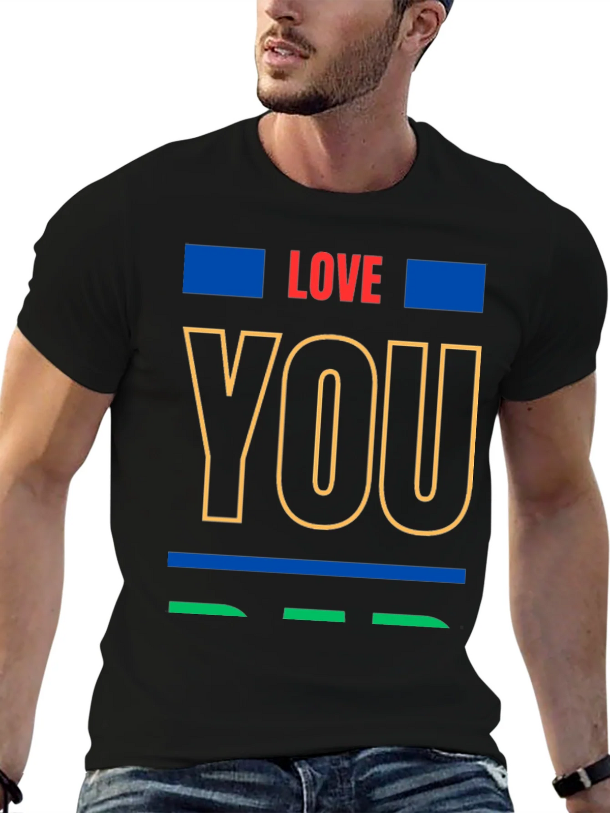 Love You Graphic Print Crew Neck T-Shirt product image 6