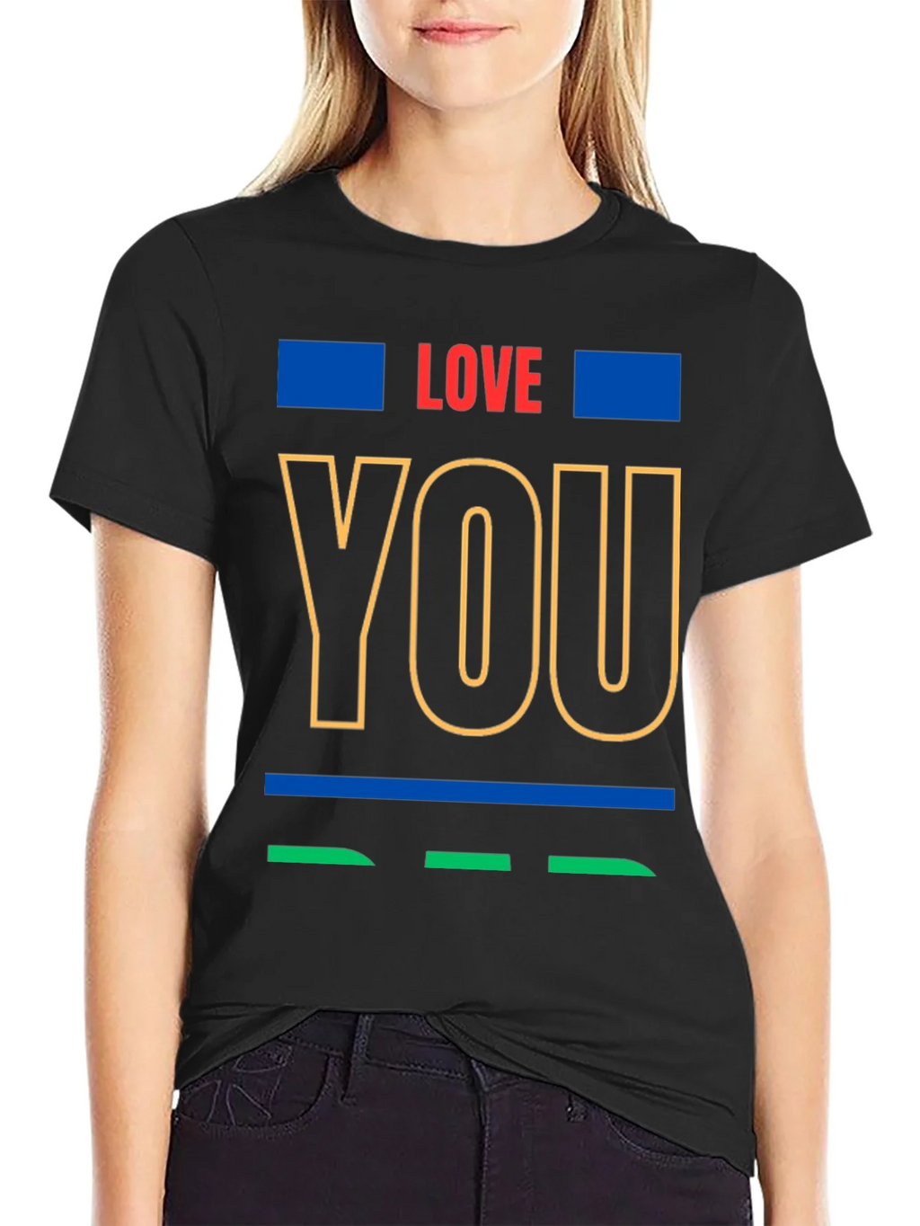 Love You Graphic Print Crew Neck T-Shirt product image 2