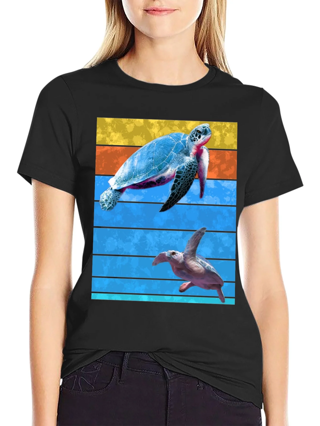 Turtle Graphic Tee - Ocean Lovers Black T-Shirt product image 2