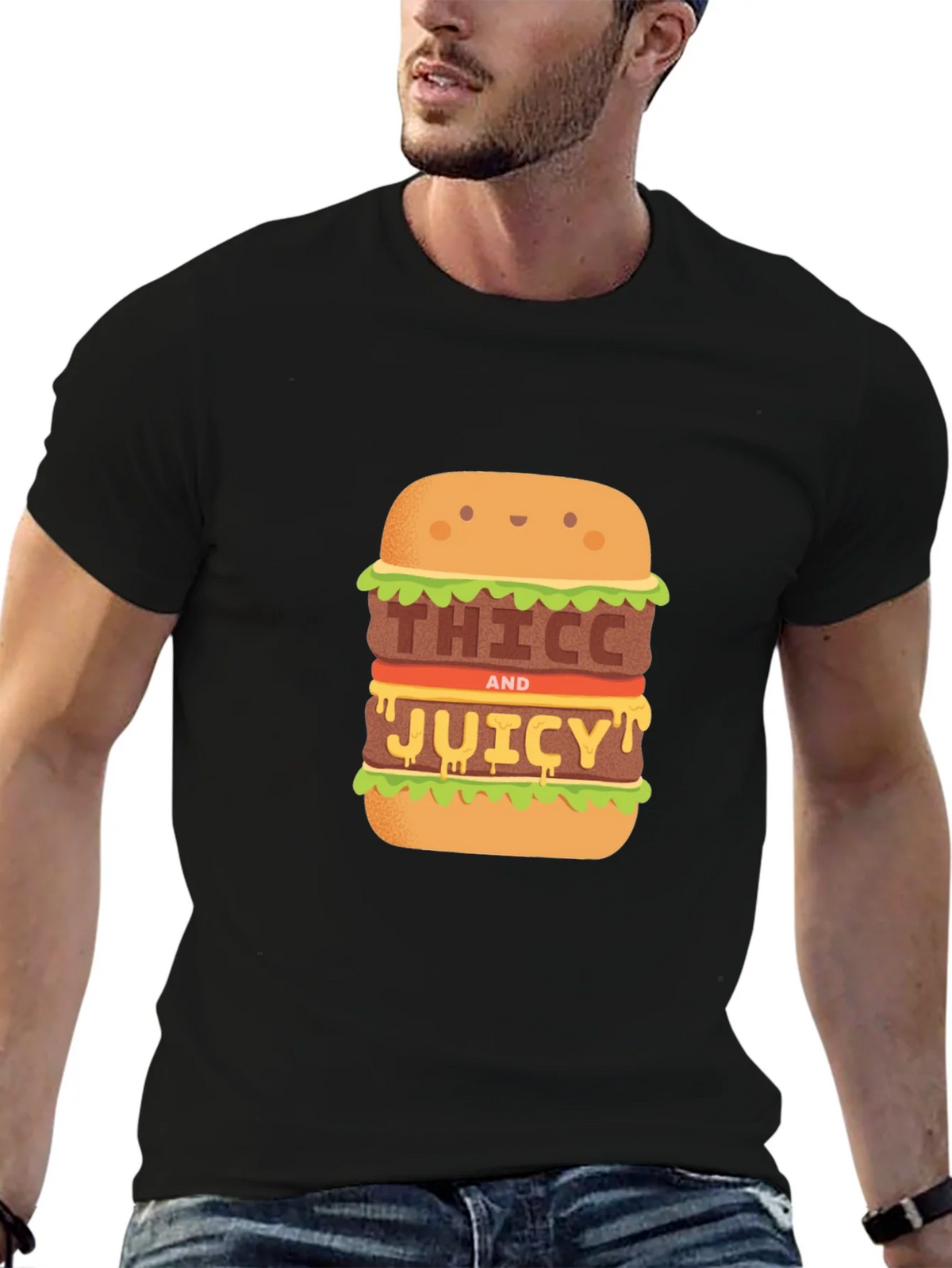 Thiccc and Juicy Burger Graphic Tee product image 6