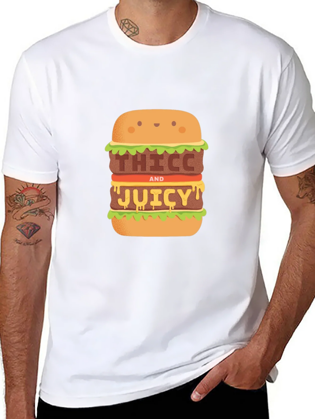 Thiccc and Juicy Burger Graphic Tee product image 7