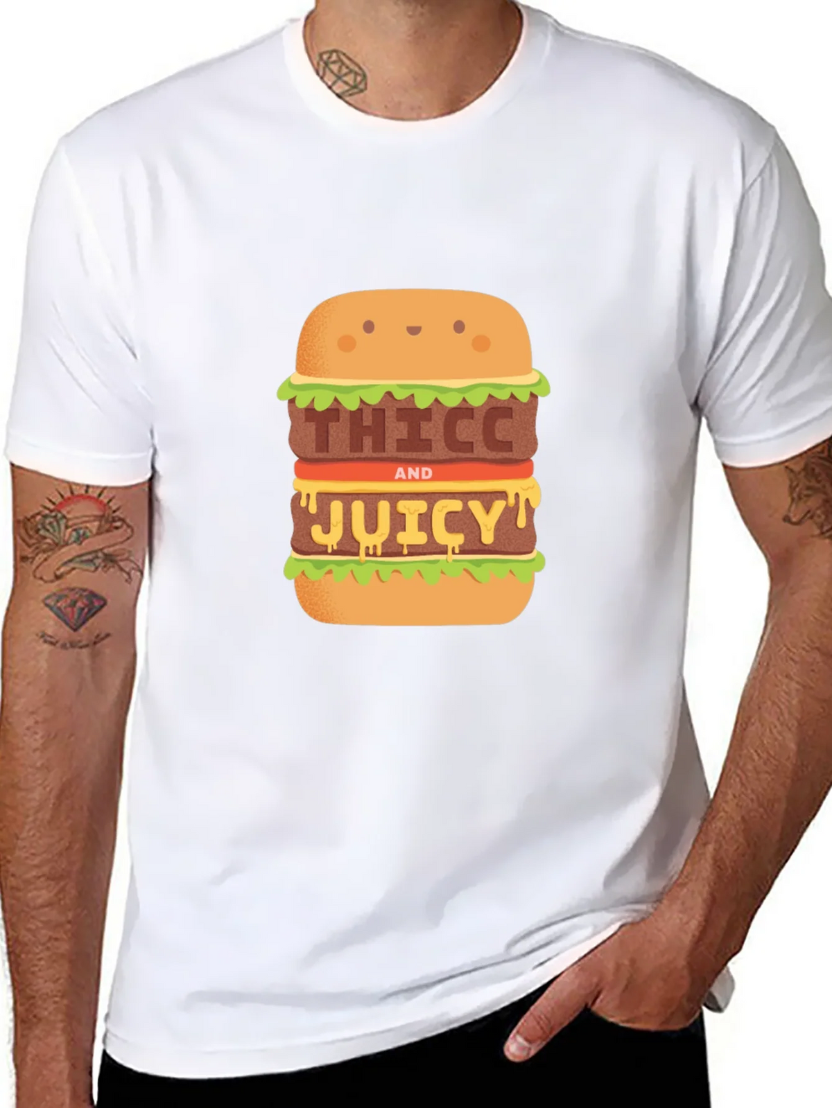 Thiccc and Juicy Burger Graphic Tee product image 7