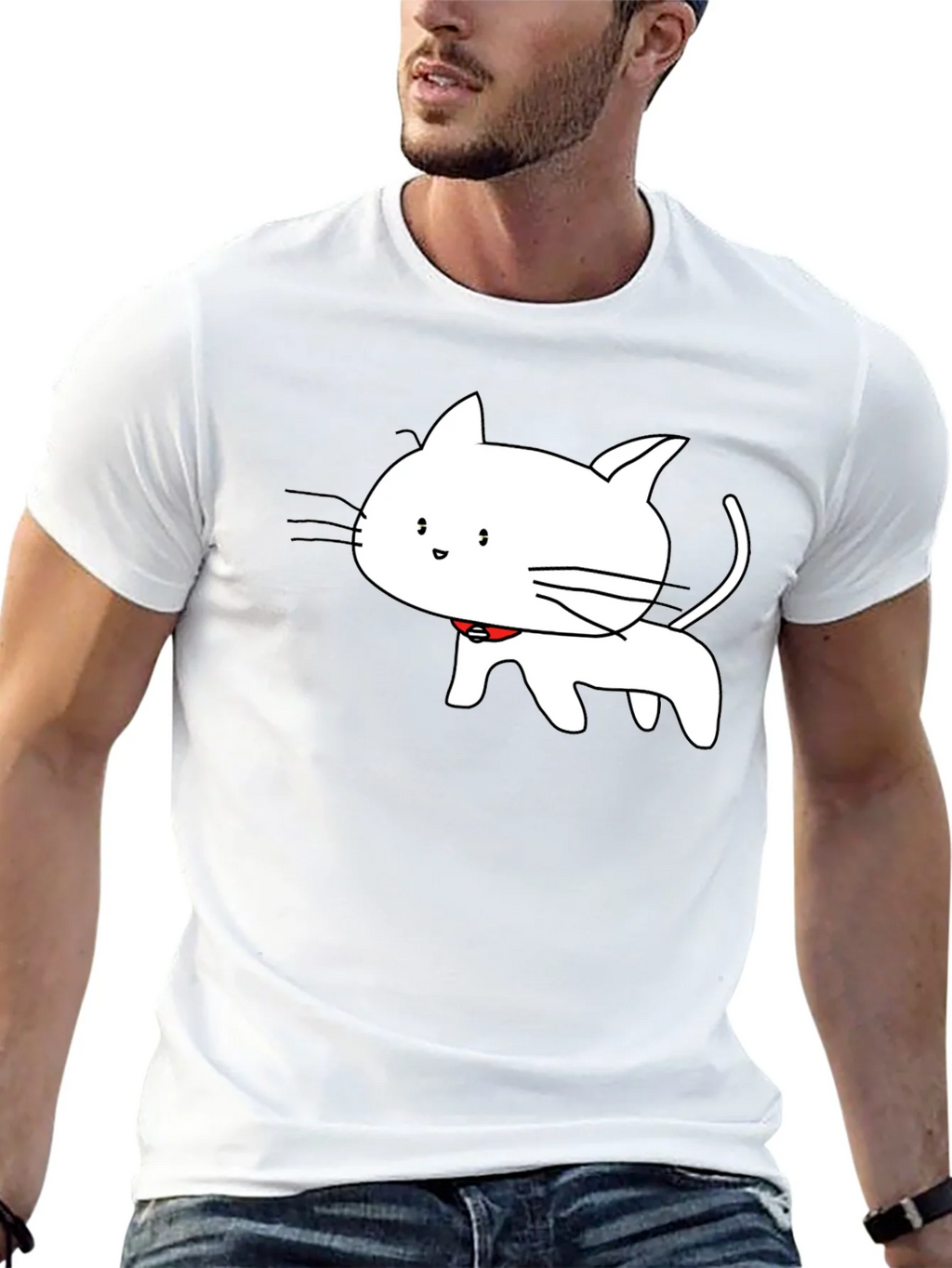 Cute Cartoon Cat T-Shirt - Black product image 12