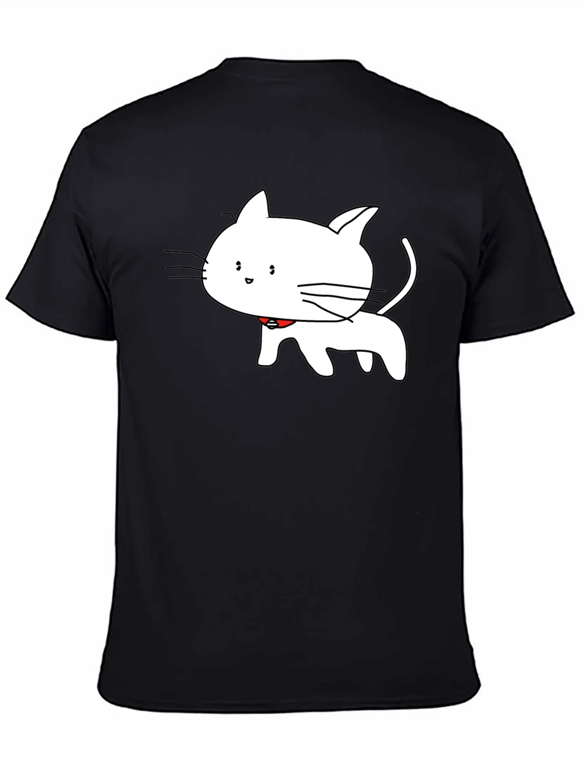 Cute Cartoon Cat T-Shirt - Black product image 4