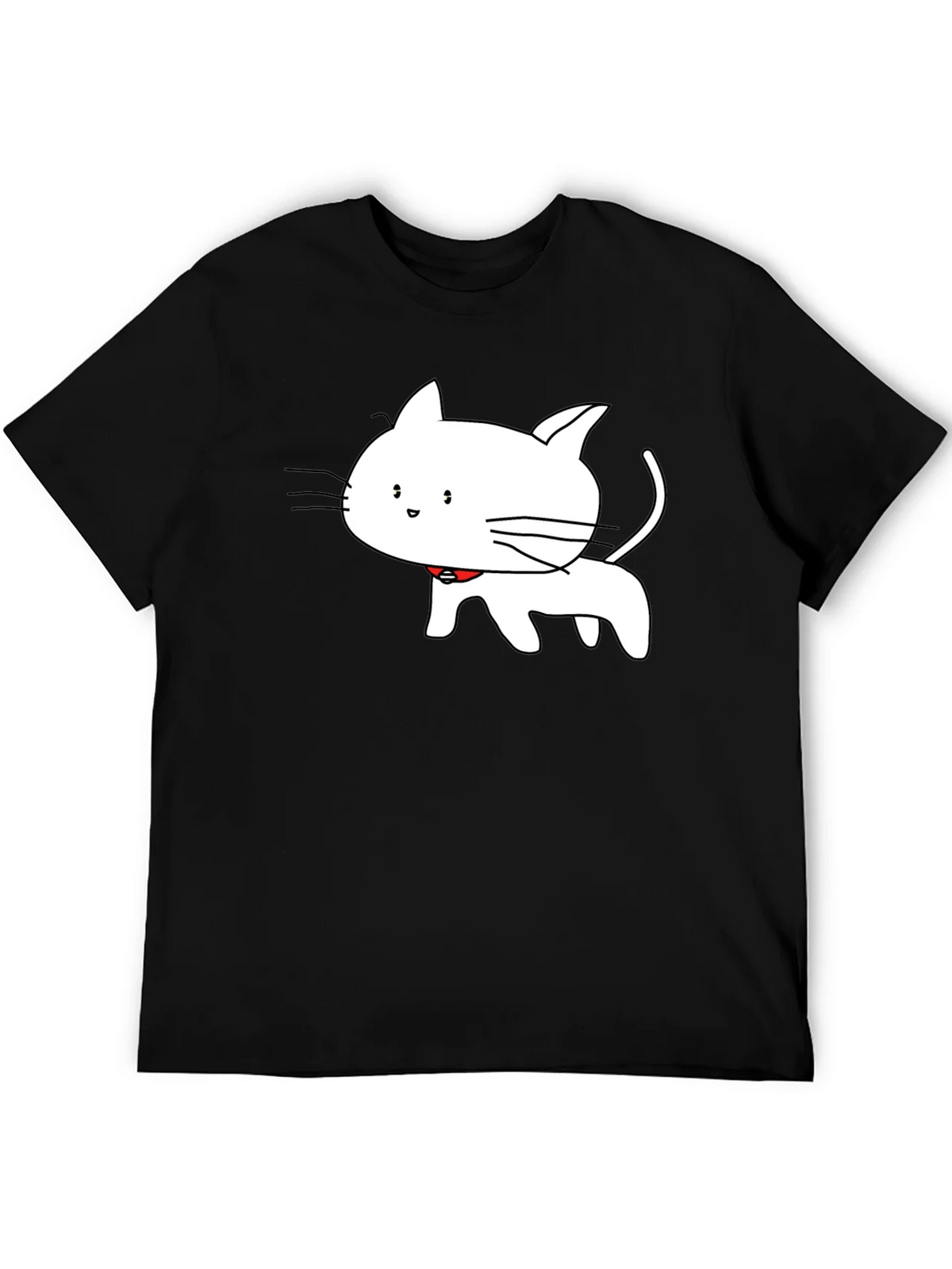 Cute Cartoon Cat T-Shirt - Black product image 5