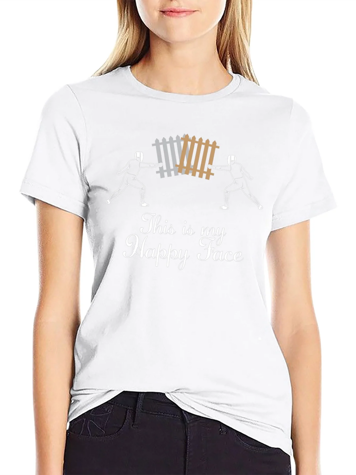 Funny Fencing T-Shirt - This is My Happy Face product image 8