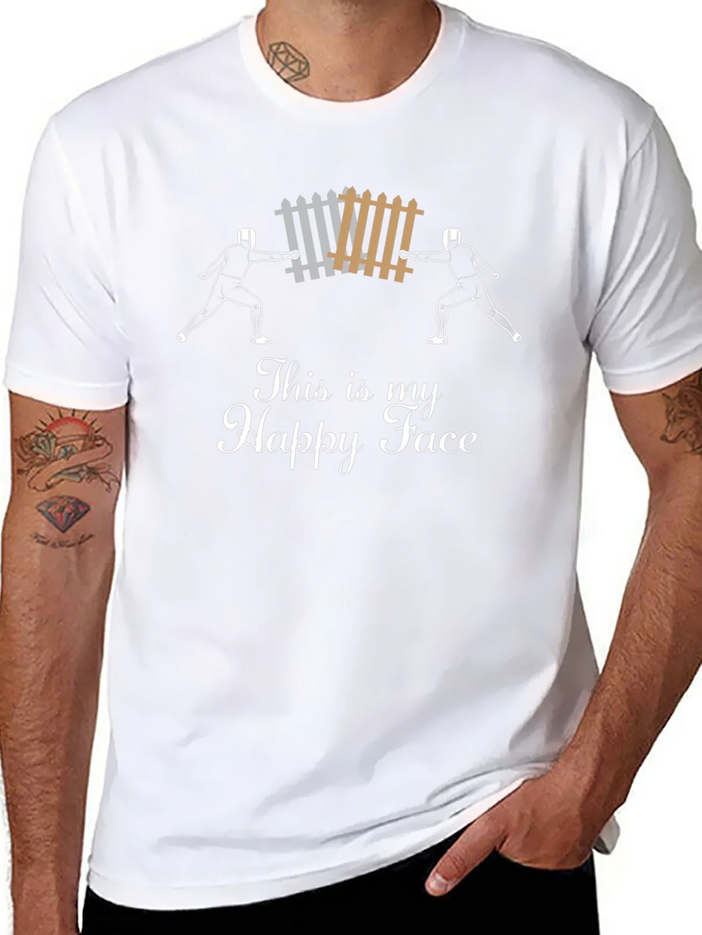 Funny Fencing T-Shirt - This is My Happy Face product image 7