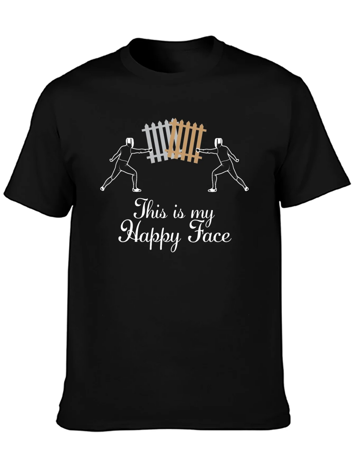 Funny Fencing T-Shirt - This is My Happy Face product image 3