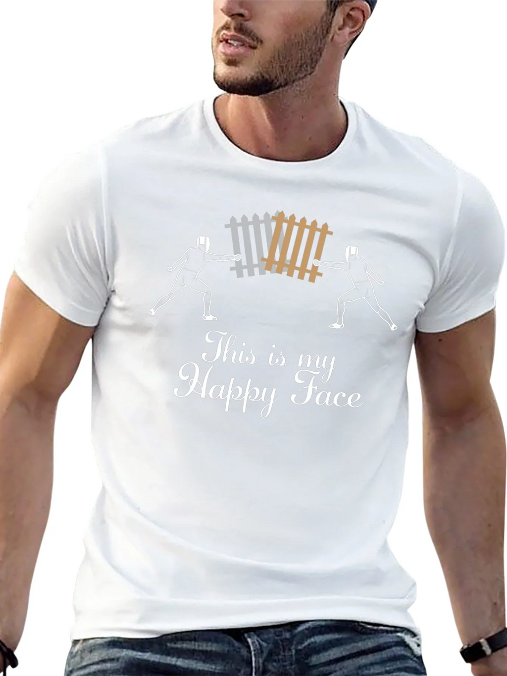 Funny Fencing T-Shirt - This is My Happy Face product image 12