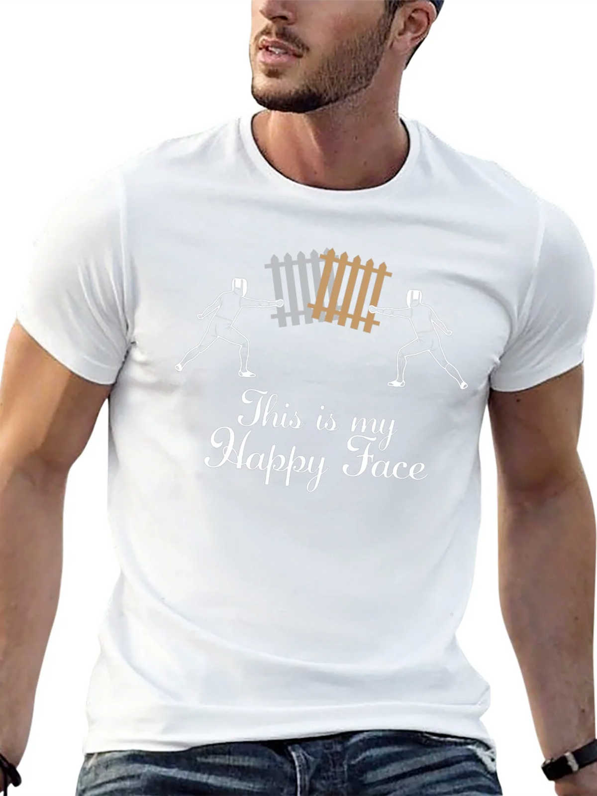 Funny Fencing T-Shirt - This is My Happy Face product image 12