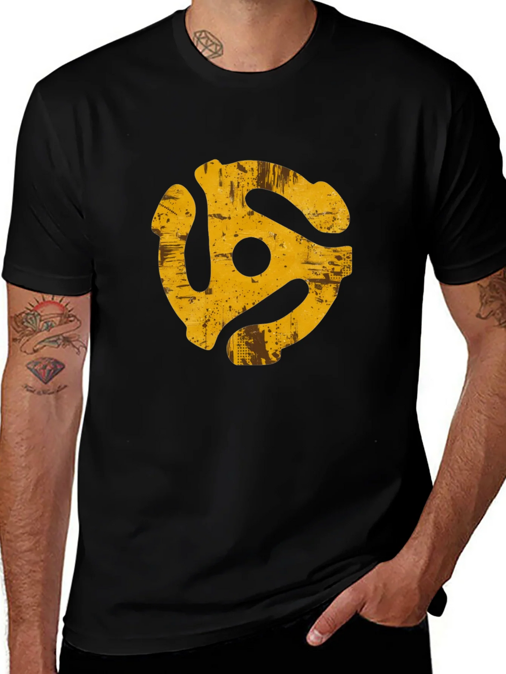 Retro Record Adapter Graphic Tee - Black product image 1