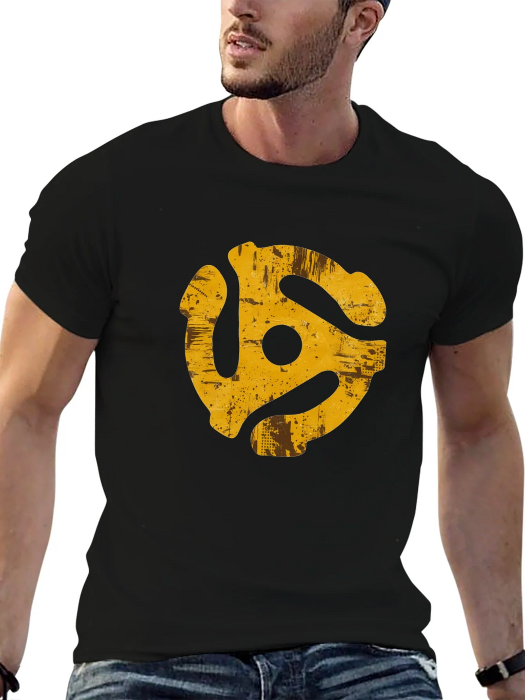 Retro Record Adapter Graphic Tee - Black product image 6