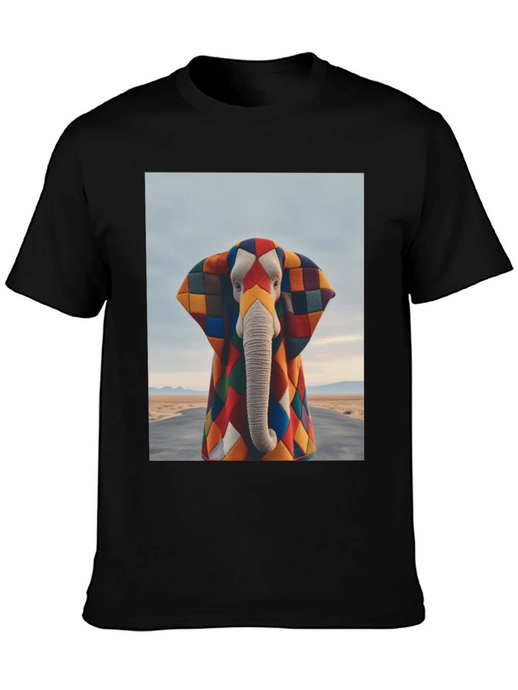Colorful Patchwork Elephant Graphic Tee product image 3