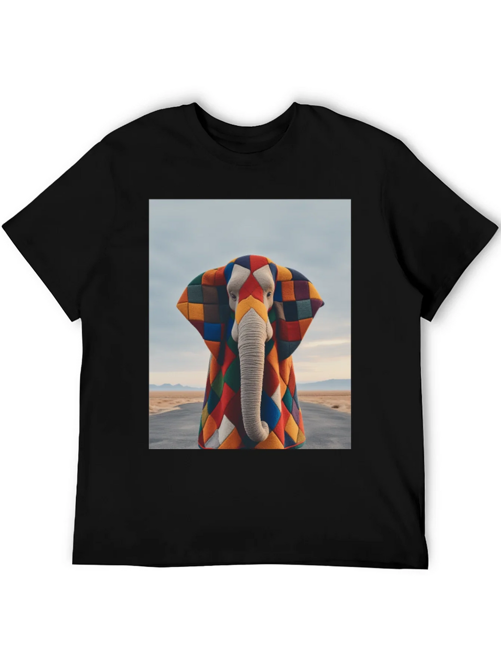 Colorful Patchwork Elephant Graphic Tee product image 5