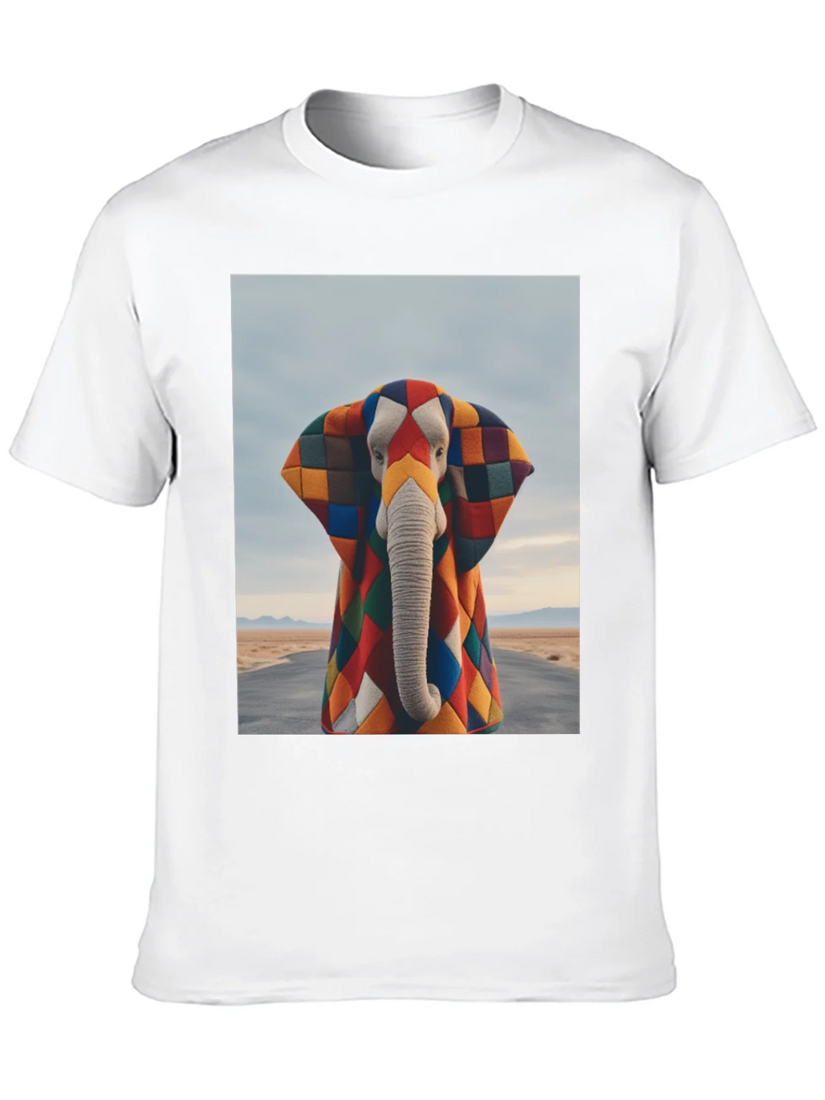 Colorful Patchwork Elephant Graphic Tee product image 9