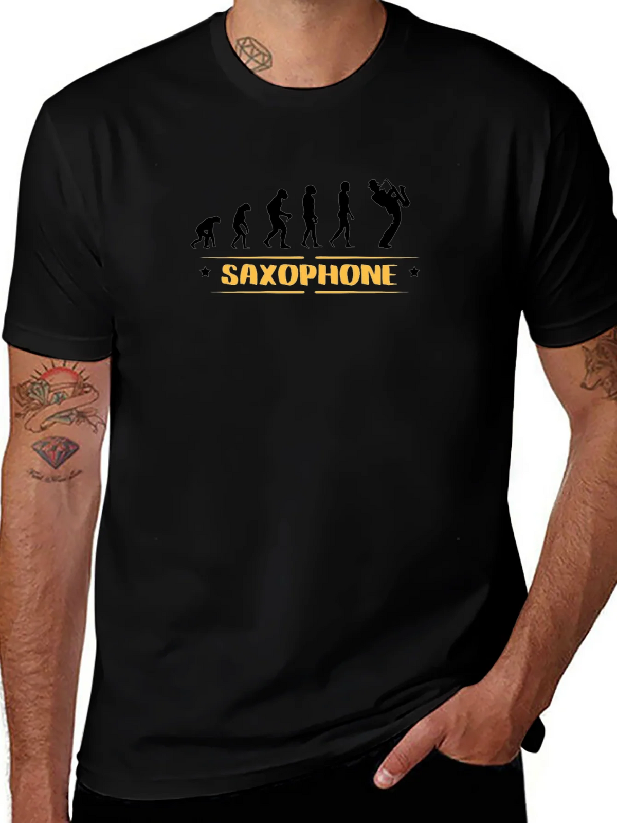 Evolution Saxophone T-Shirt - Musician Gift product image 1