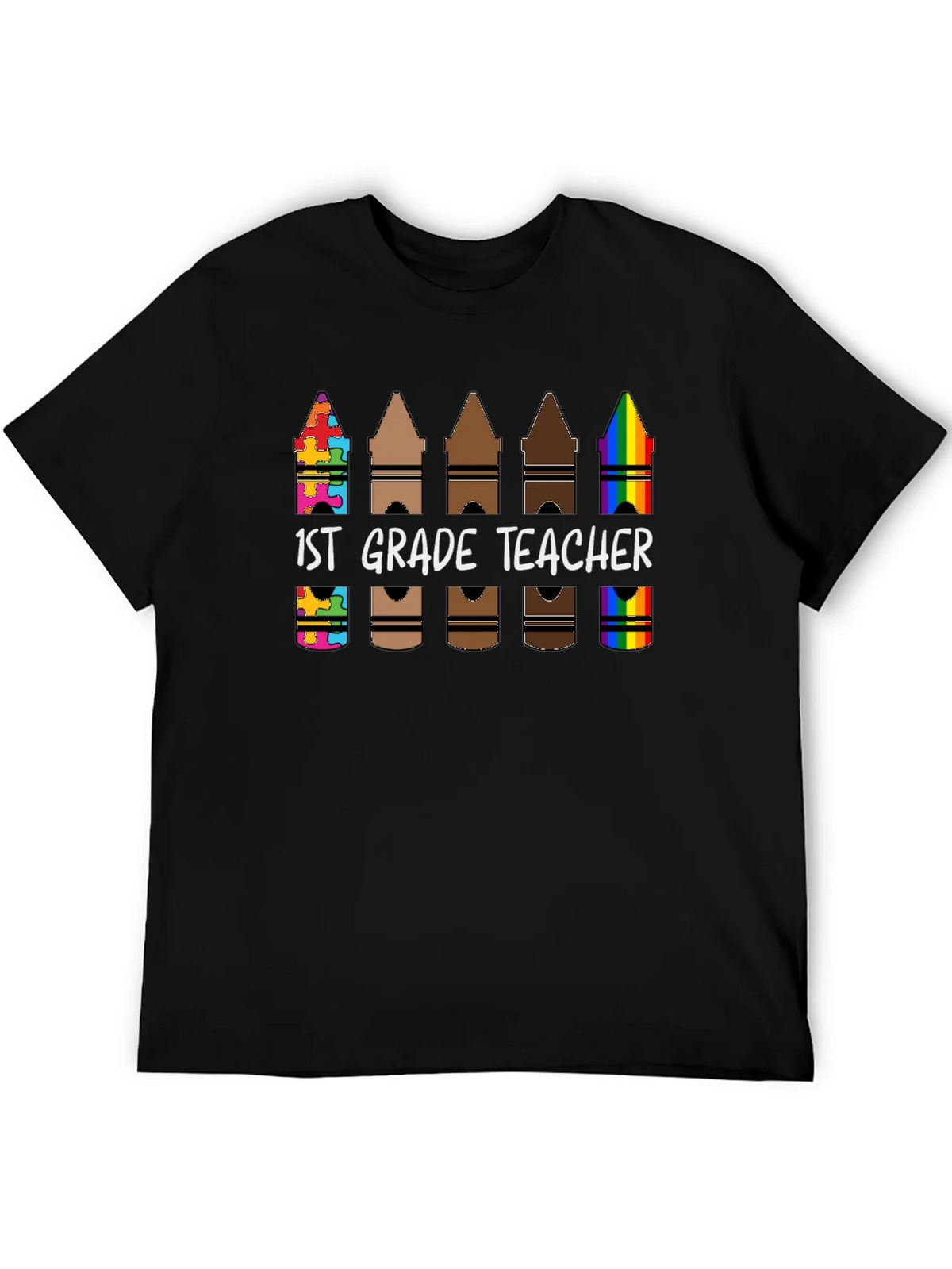 1st Grade Teacher Crayon T-Shirt product image 5