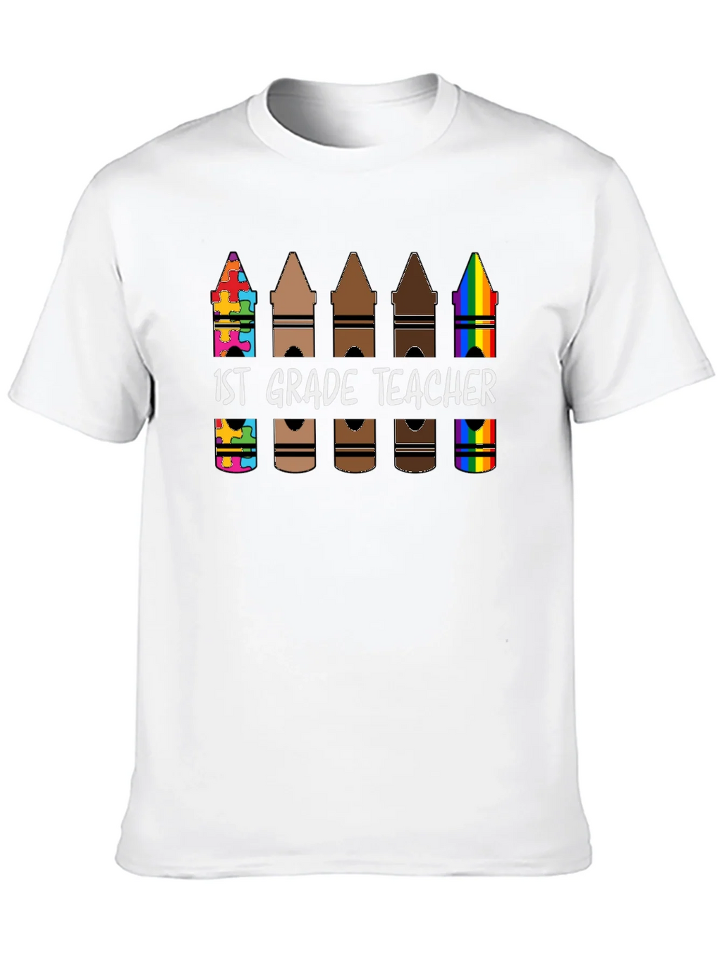 1st Grade Teacher Crayon T-Shirt product image 9