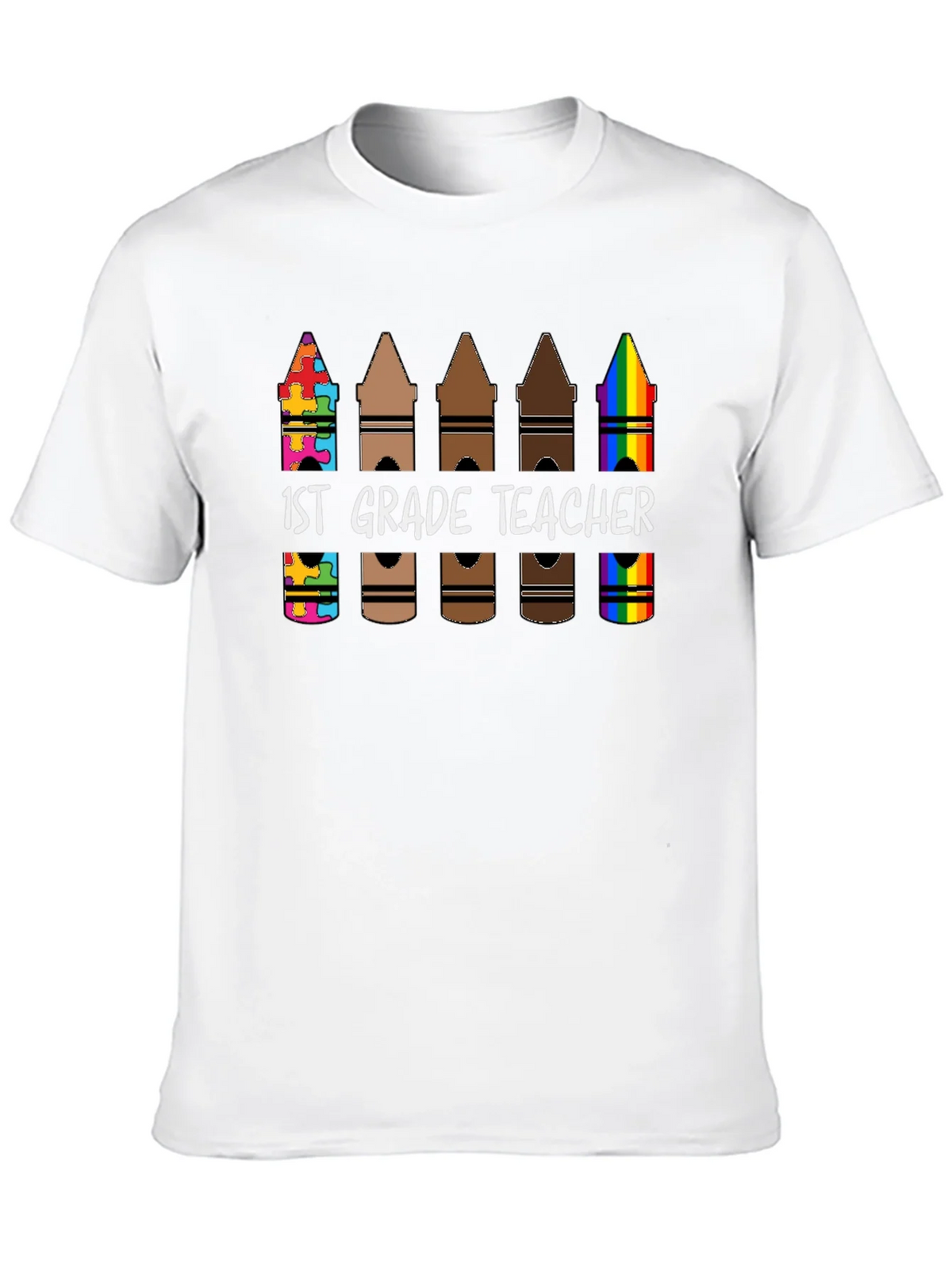 1st Grade Teacher Crayon T-Shirt product image 9