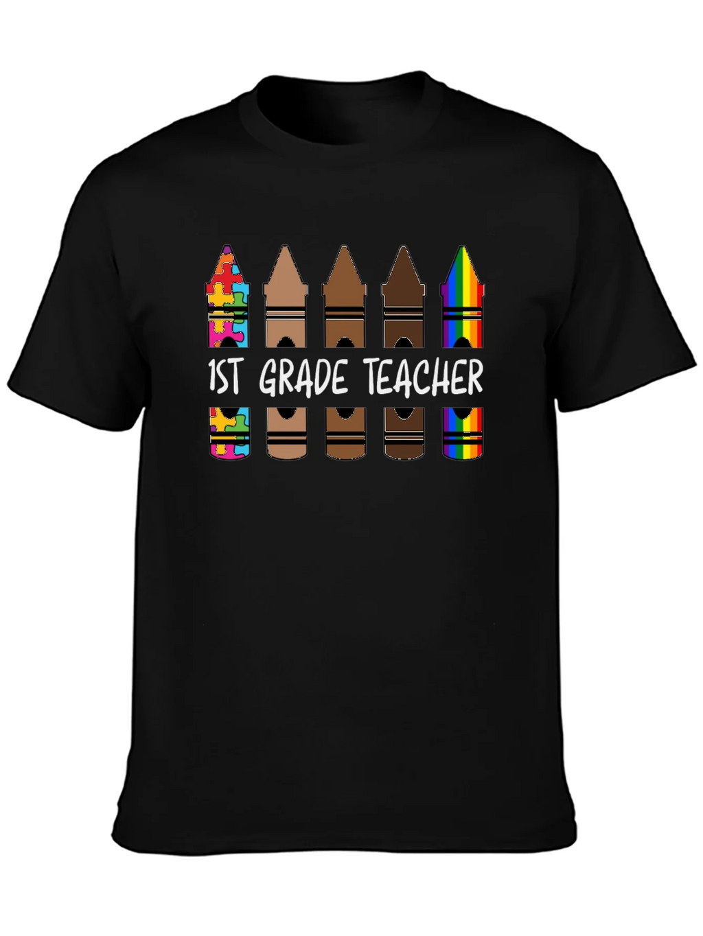 1st Grade Teacher Crayon T-Shirt product image 3