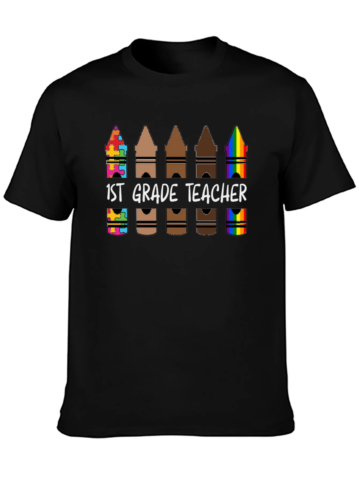 1st Grade Teacher Crayon T-Shirt product image 3