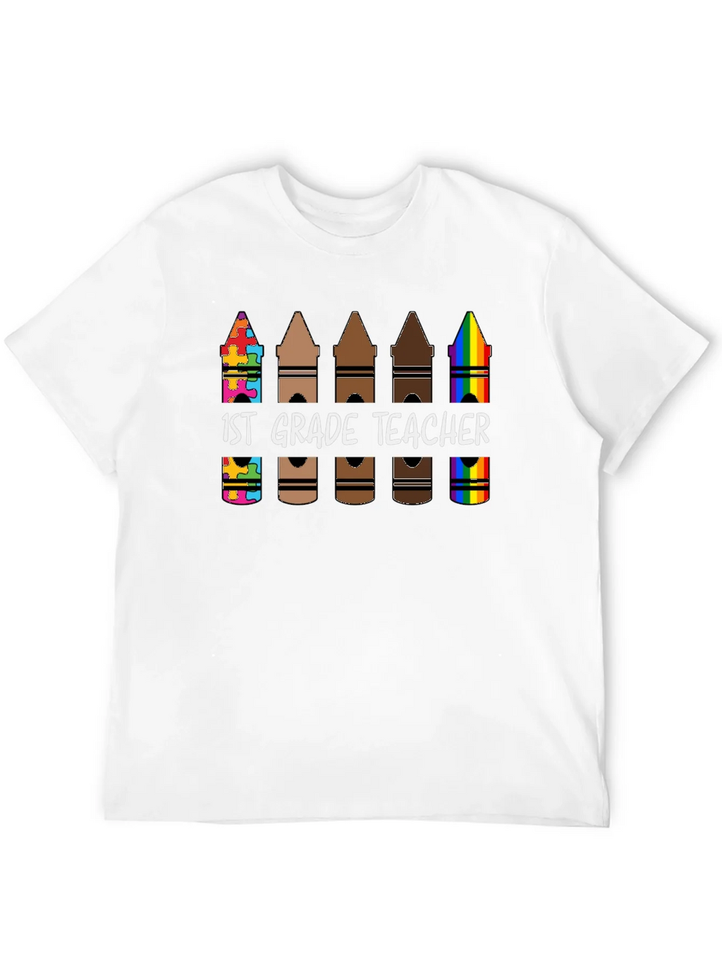 1st Grade Teacher Crayon T-Shirt product image 11