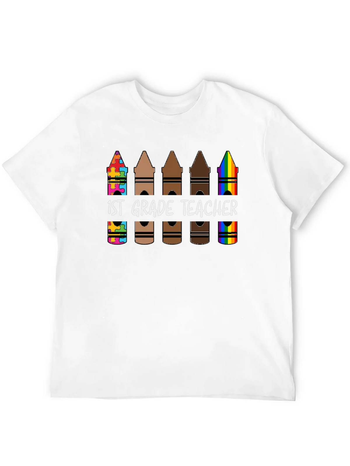 1st Grade Teacher Crayon T-Shirt product image 11