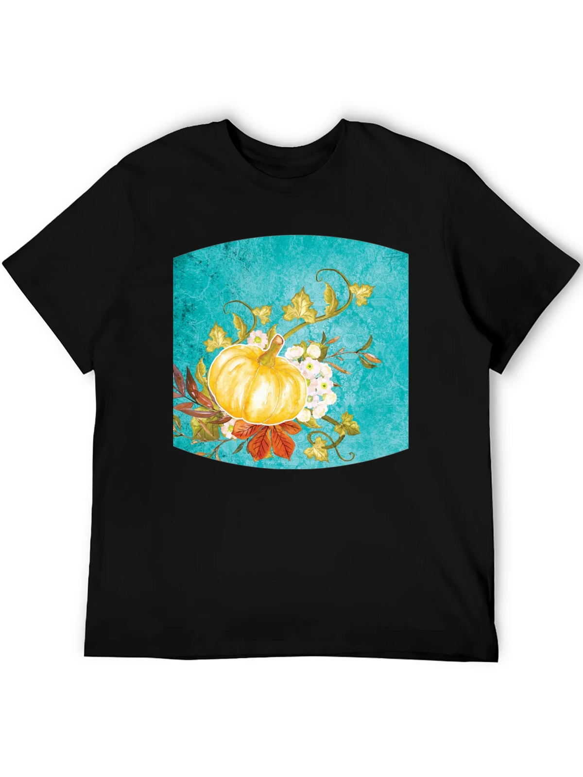 Fall Pumpkin Floral Graphic Tee - Black product image 5