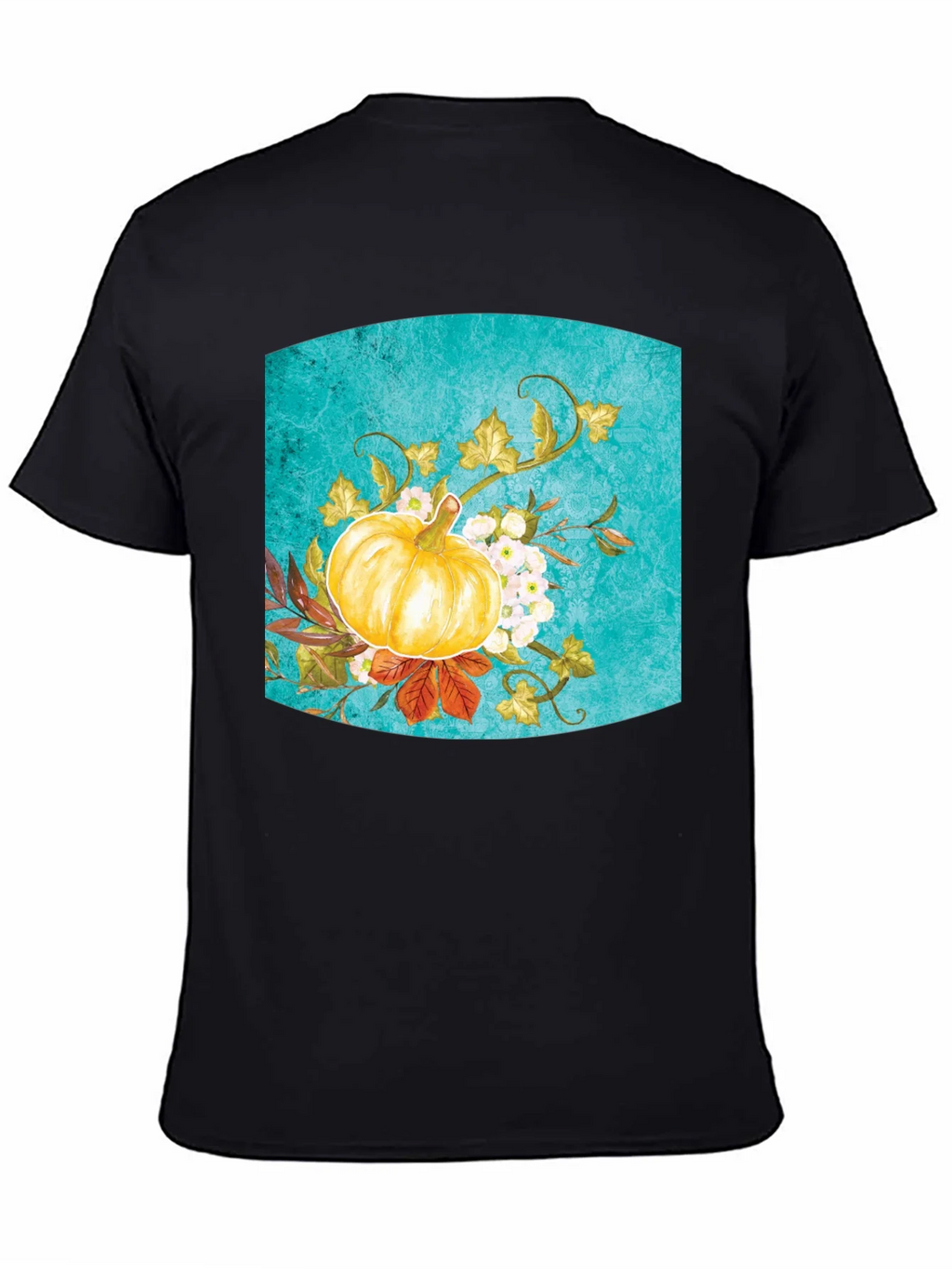 Fall Pumpkin Floral Graphic Tee - Black product image 4