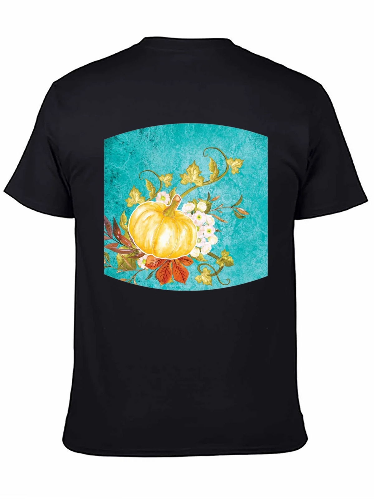 Fall Pumpkin Floral Graphic Tee - Black product image 4