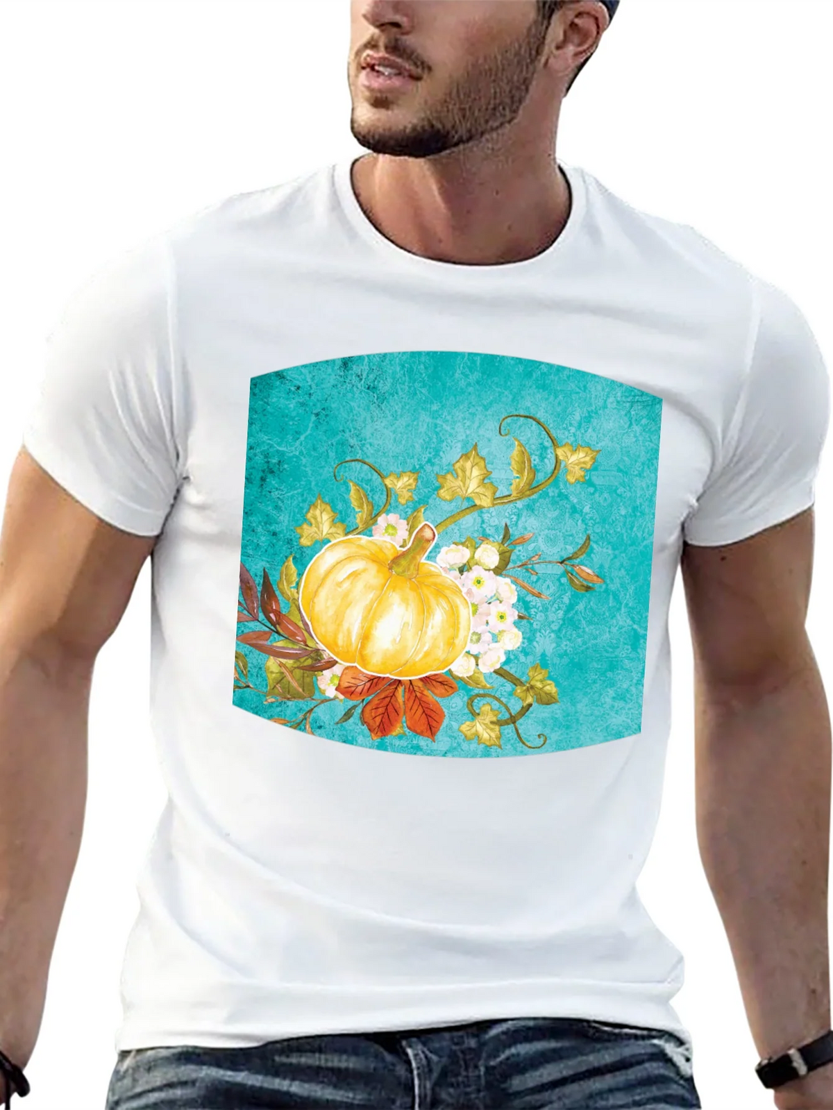 Fall Pumpkin Floral Graphic Tee - Black product image 12