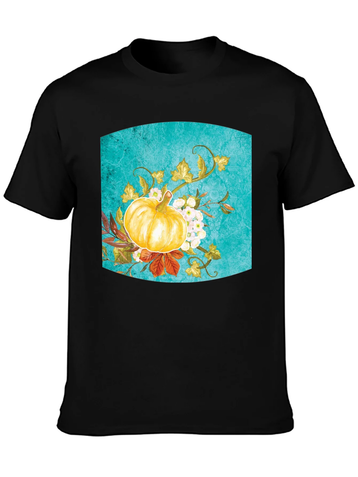 Fall Pumpkin Floral Graphic Tee - Black product image 3