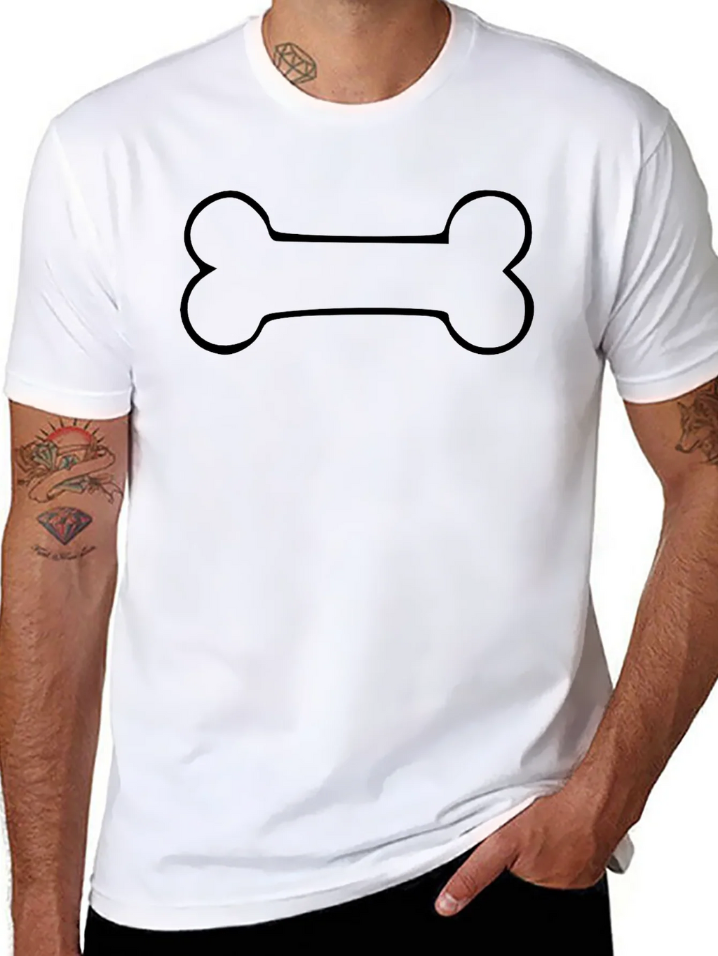 Dog Bone Graphic T-Shirt - Classic Black Tee product image 7