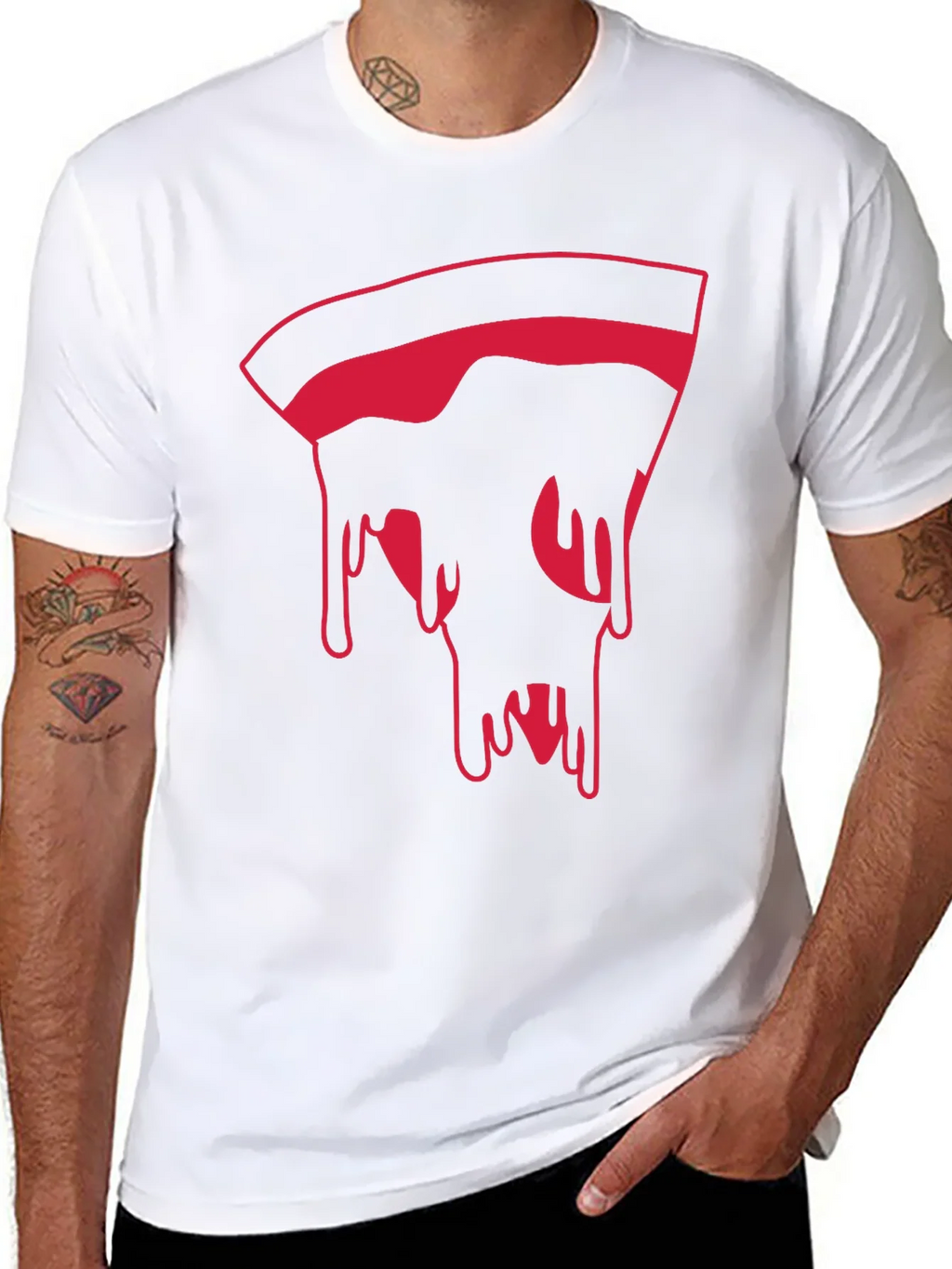 Pizza Slice Graphic Tee - Modern Mens Black T-Shirt product image 7