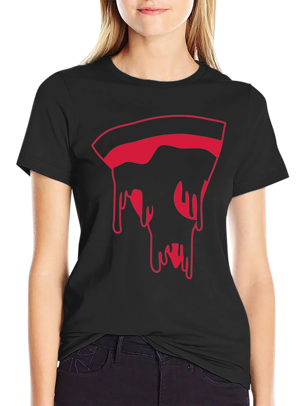 Pizza Slice Graphic Tee - Modern Mens Black T-Shirt product image 2