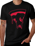 Pizza Slice Graphic Tee - Modern Mens Black T-Shirt product image 1