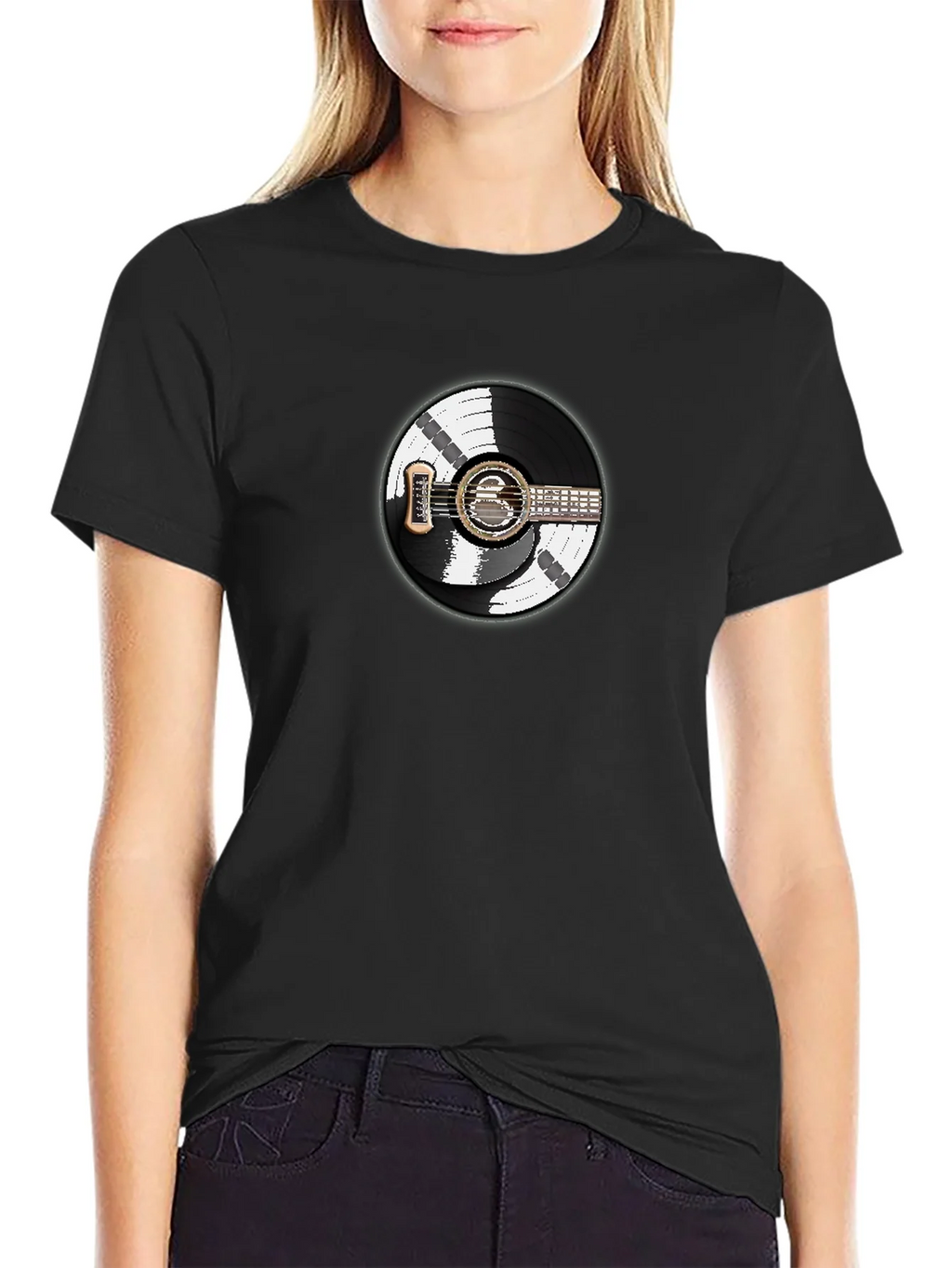 Vinyl Record Guitar Graphic T-Shirt product image 2