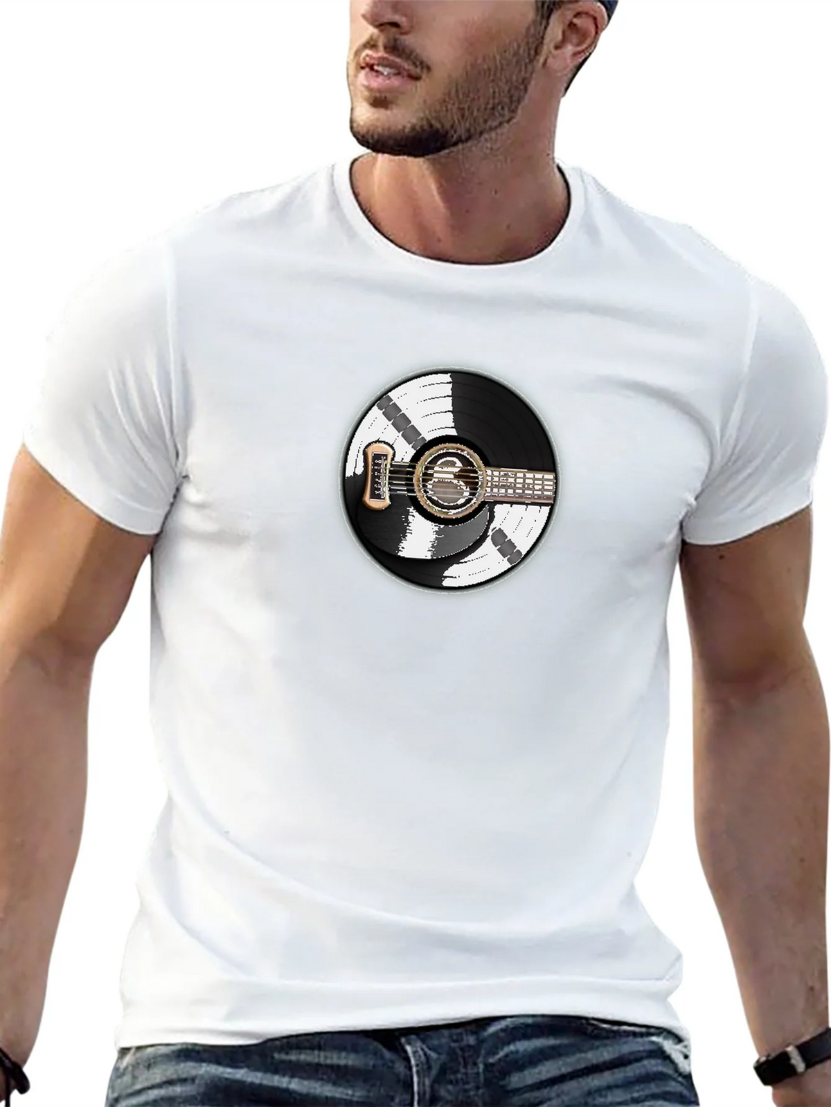 Vinyl Record Guitar Graphic T-Shirt product image 12