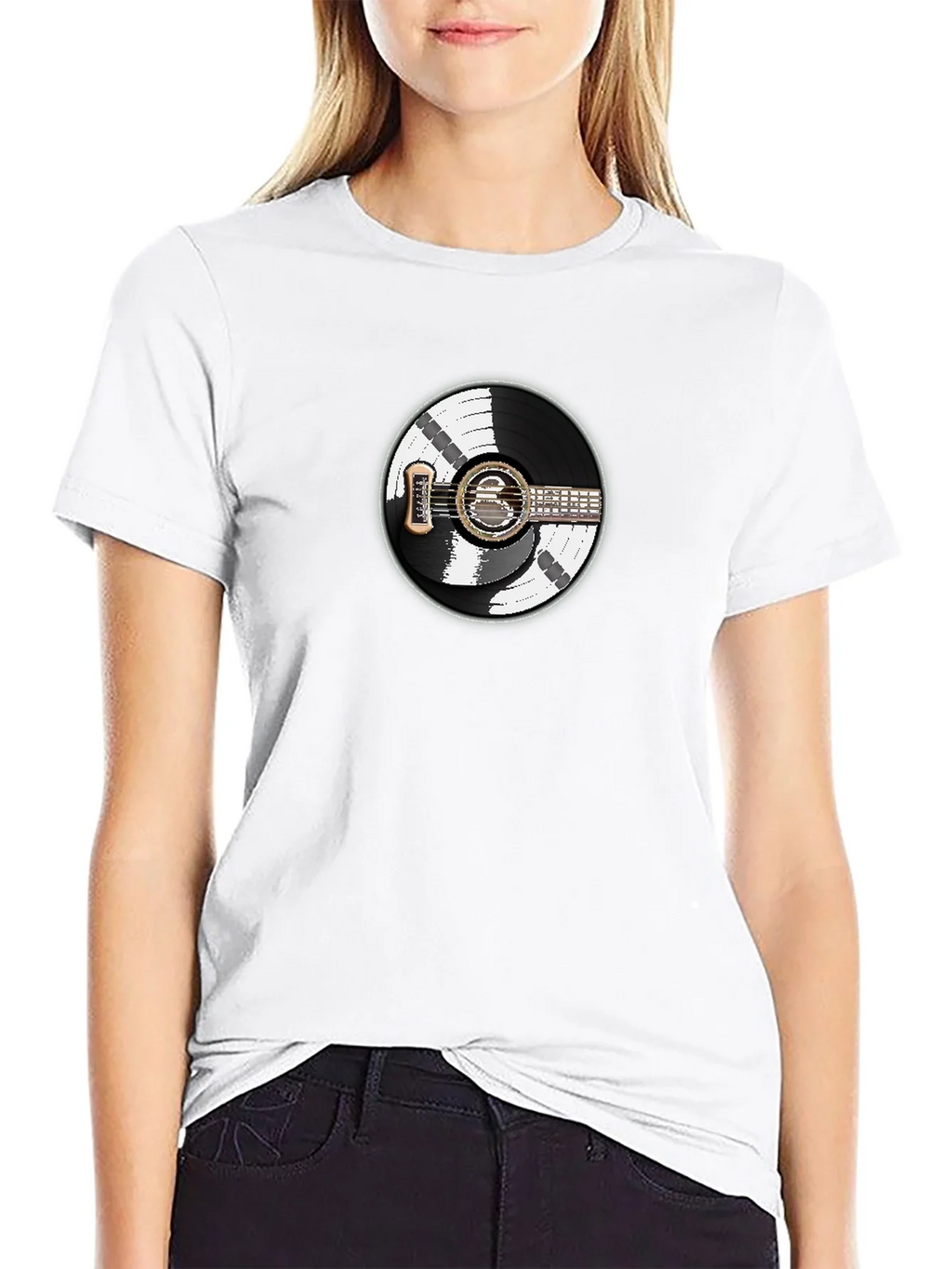 Vinyl Record Guitar Graphic T-Shirt product image 8