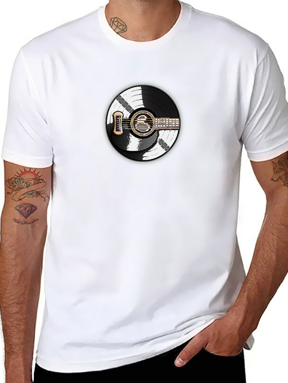 Vinyl Record Guitar Graphic T-Shirt product image 7