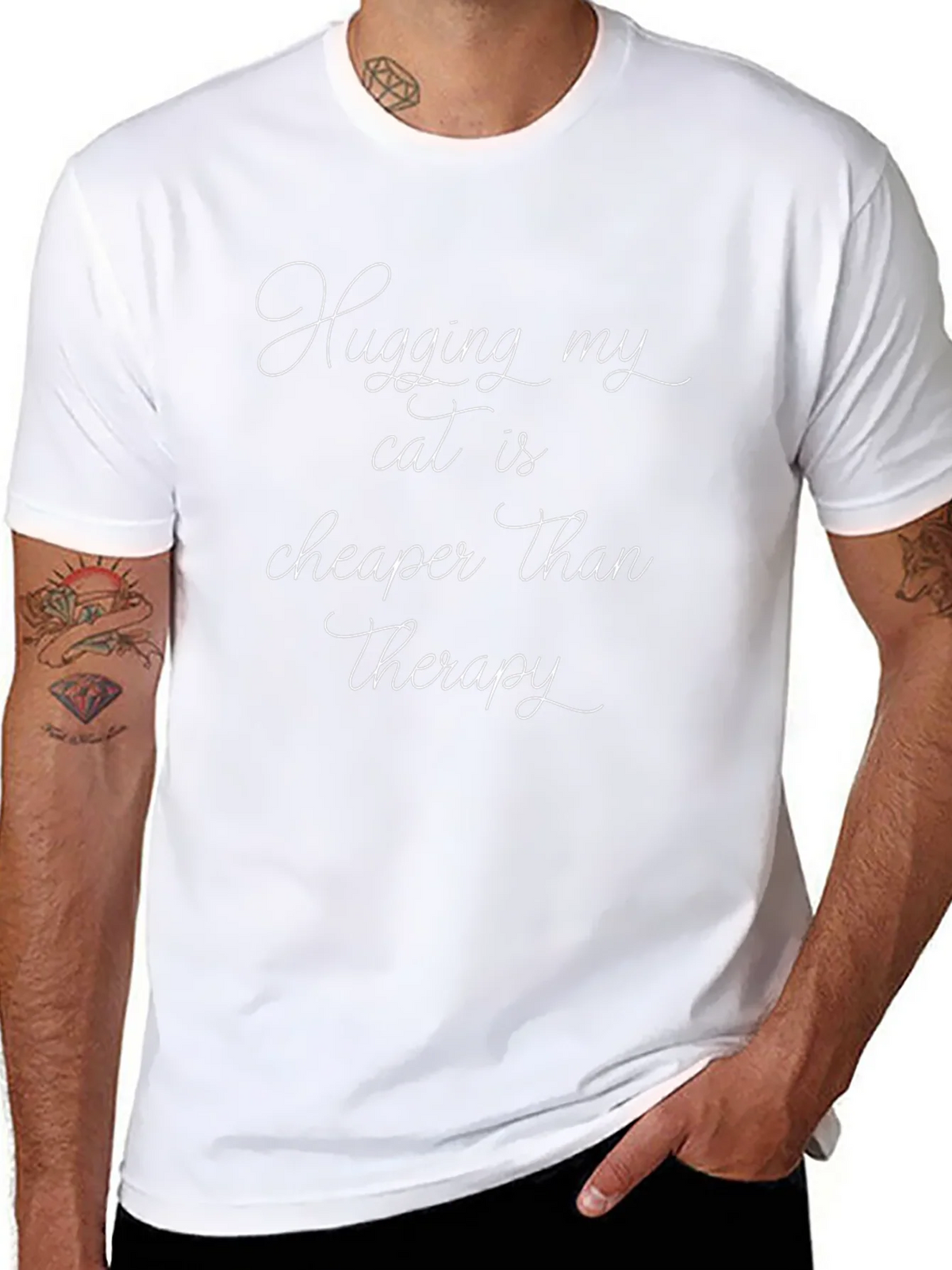 Cat Lover Therapy T-Shirt Funny Hugs Tee product image 7