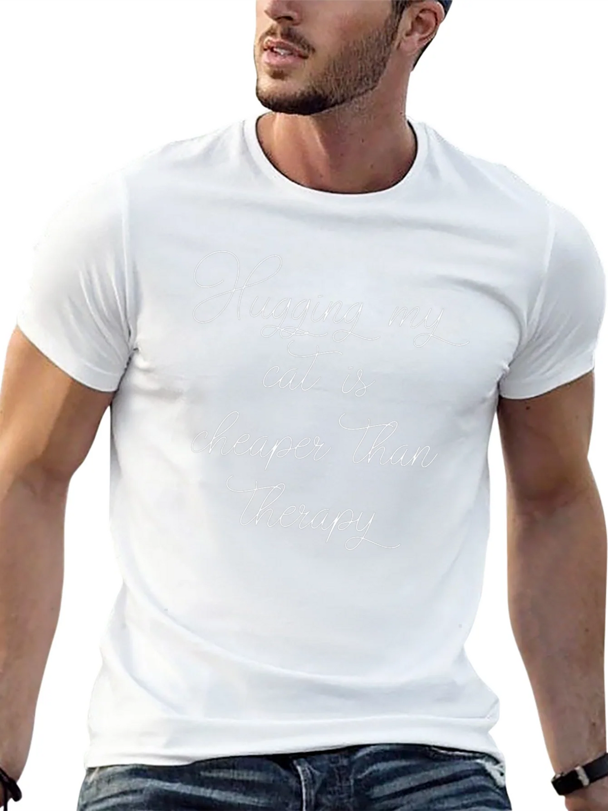 Cat Lover Therapy T-Shirt Funny Hugs Tee product image 12