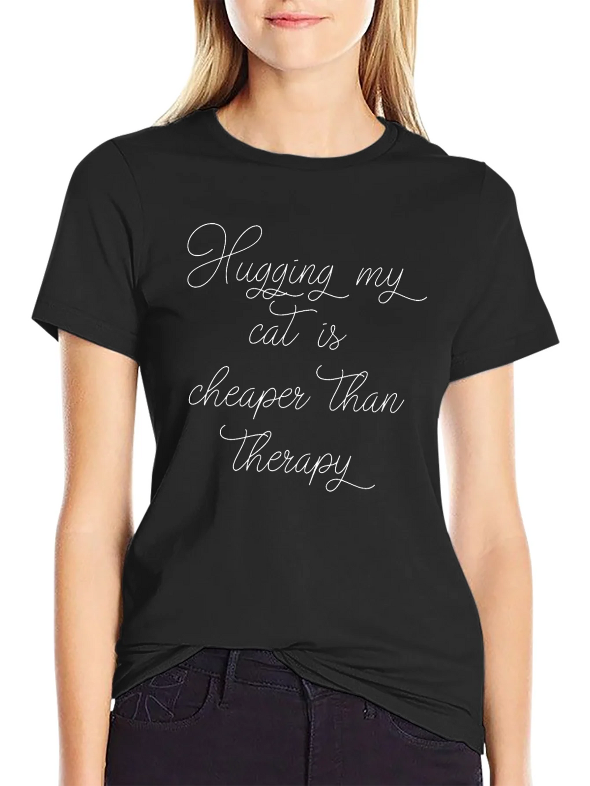 Cat Lover Therapy T-Shirt Funny Hugs Tee product image 2