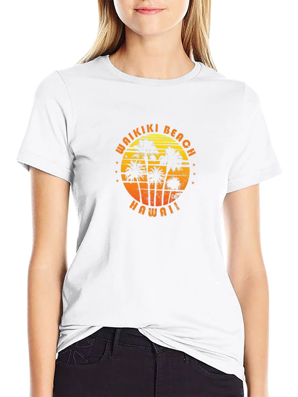 Waikiki Beach Hawaii Palm Tree Graphic T-Shirt product image 8