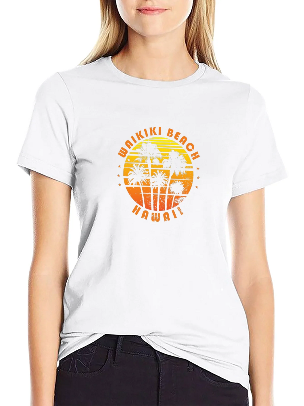 Waikiki Beach Hawaii Palm Tree Graphic T-Shirt product image 8