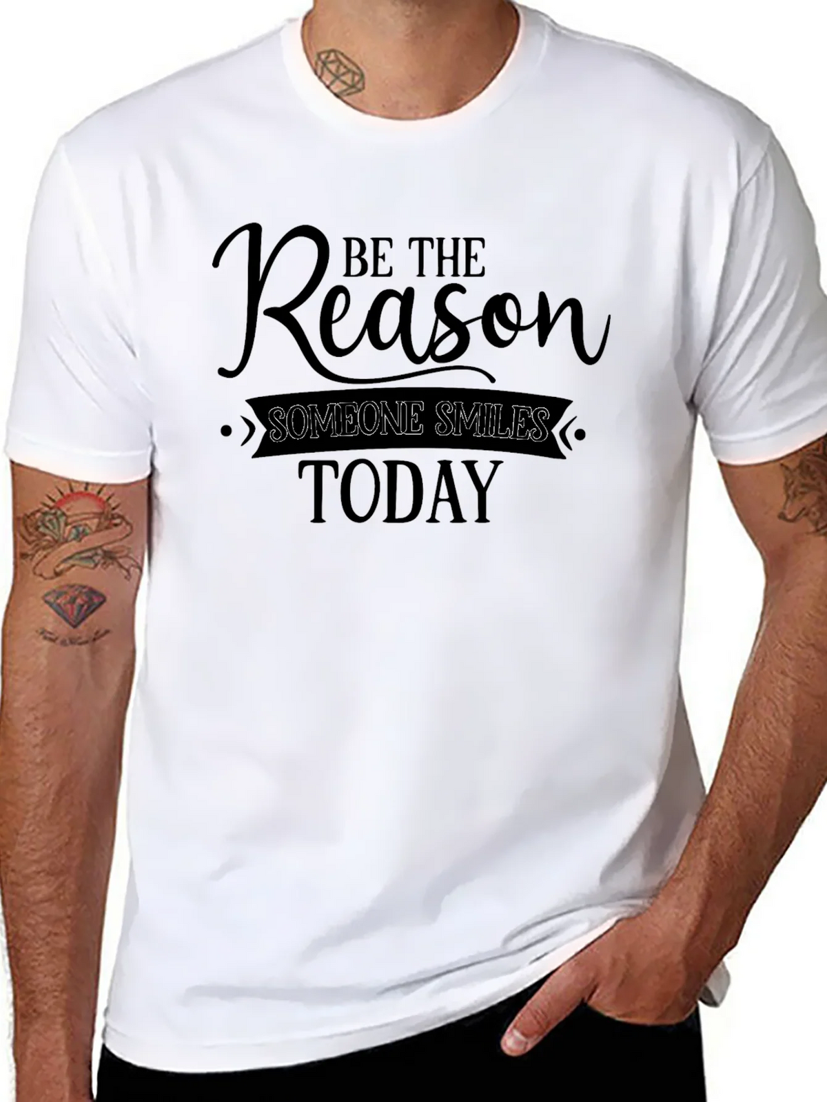 Be The Reason Smile T-Shirt - Inspirational Quote Tee product image 1