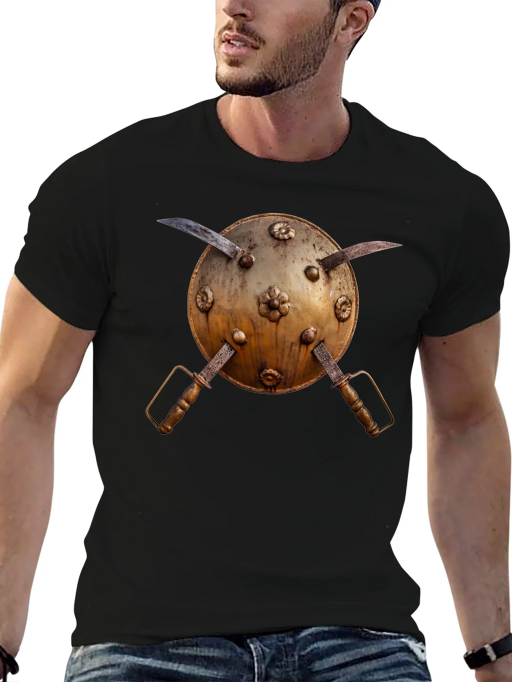 Medieval Shield and Sword Graphic Tee product image 4