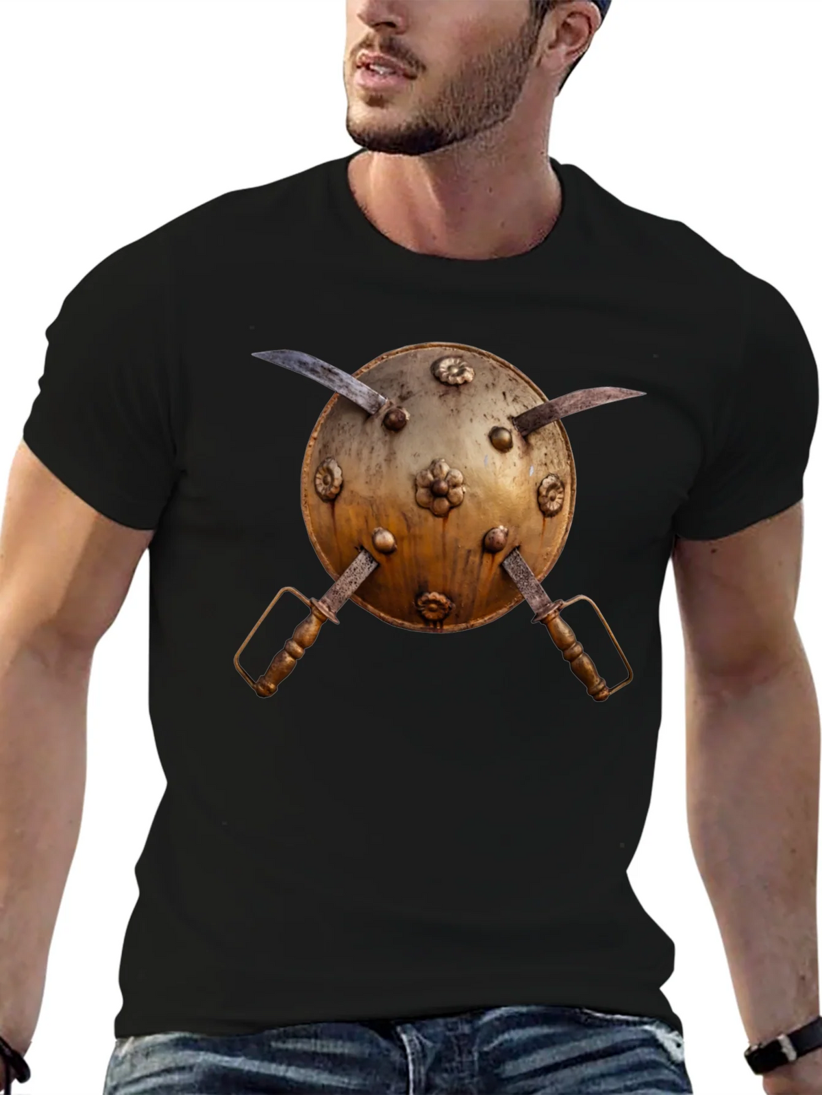 Medieval Shield and Sword Graphic Tee product image 4